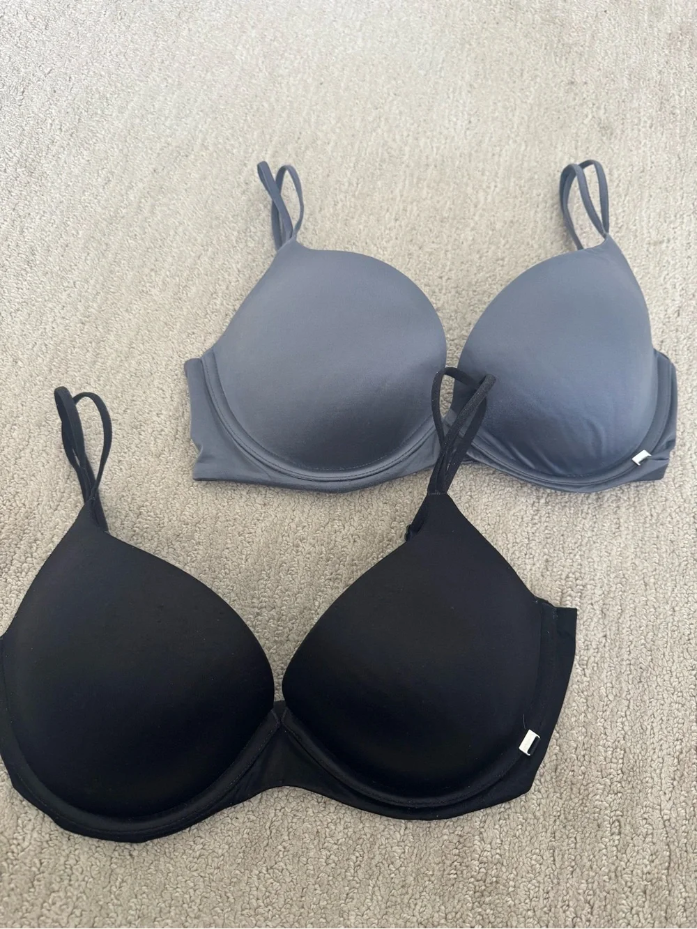 Victoria's Secret Smooth Padded Bras in Black and Gray-Blue - Picture 1 of 4